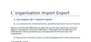 L'organisation import/export
