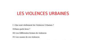 Les violences urbaines  