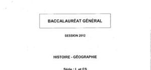 Sujet BAC ES Histoire-Géographie 2012