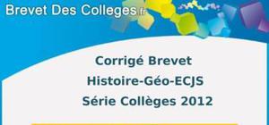 Corrigé Histoire-Géographie Brevet 2012