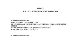 Apercu sur le systeme bancaire marocain