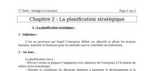 Planification stratégique 