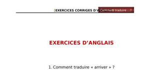 Exercices d'anglais - Comment traduire...?
