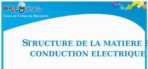 Structure de la matière et conduction électrique : Fiche de révision Brevet