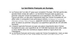 Le territoire français en europe.