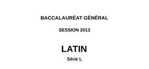 Sujet de latin Bac L 2013