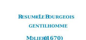 Résumé Le Bourgeois gentilhomme, Molière (fiche de lecture)