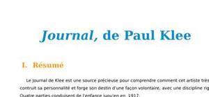Journal de Paul Klee, résumé et analyse