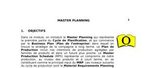 Master Planning : Méthodes de planification logistique