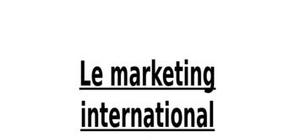 Le marketing international