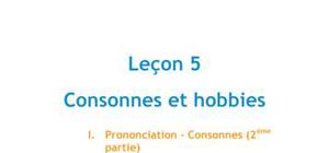 Doc - Lecon 5 Consonnes et hobbies chinois