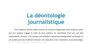 La déontologie journalistique - Journalisme Licence