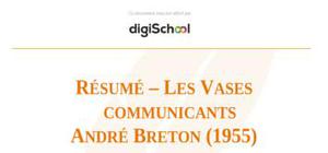 Résumé – "Les Vases communicants" de André Breton
