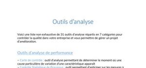 Les outils d'analyse