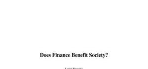 Est-ce que la finance aide vraiment la societe?
